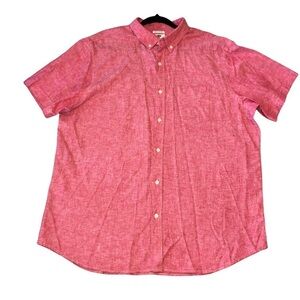 OLD NAVY Regular Fit Mens Red Linen Blend Short Sleeve Shirt Sz XL